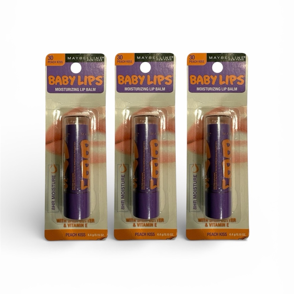 Maybelline Baby Lips #30 Peach Kiss DISCONTINUED - lot of 3